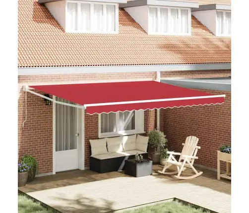 Varikatus Punane 4,5 × 3 M Polüester Ja Metall