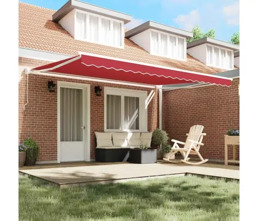 Varikatus Punane 4,5 × 3 M Polüester Ja Metall