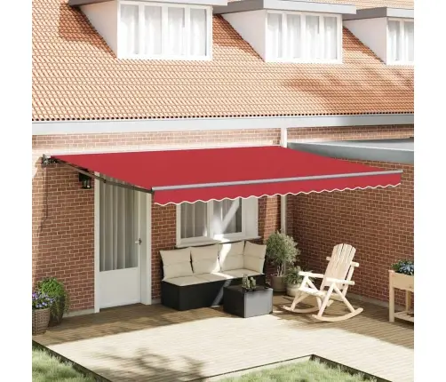 Izvelkams Jumtiņš Sarkana 450X300 Cm Poliesters Un Metāls Vidaxl