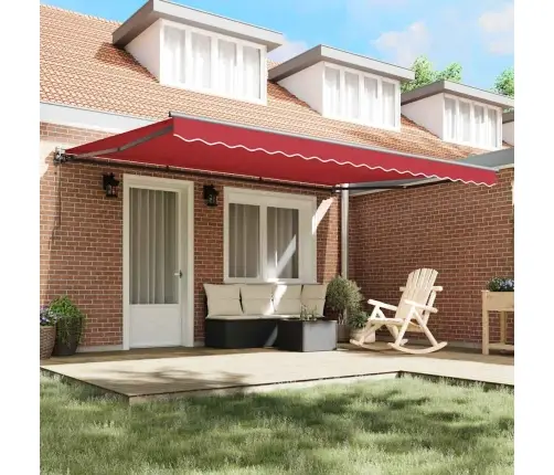 Izvelkams Jumtiņš Sarkana 450X300 Cm Poliesters Un Metāls Vidaxl