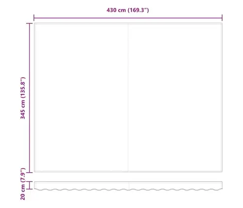 Izvelkams Jumtiņš Oranža Un Brūna 450 × 350 Cm Vidaxl