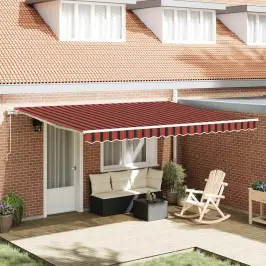 Käigukohandatav Varikatus Oranž Ja Pruun 450 × 350 Cm Kangas