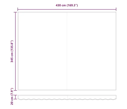 Rokas Markīze Oranža Un Brūna 450 × 350 Cm Akrils Vidaxl
