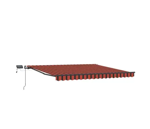 Manuālā Iebīdāmā Nojume Ar Led Apelsīnu Un Brūnu 450X350 Cm Vidaxl