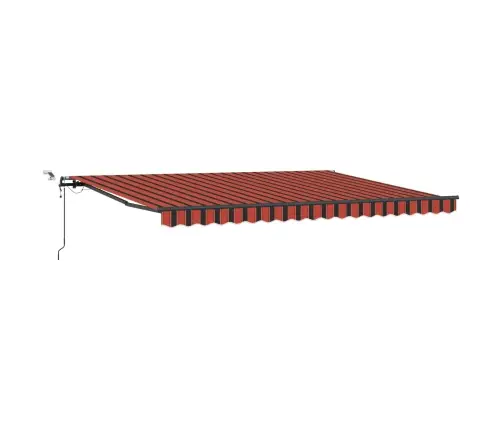 Automātiskā Iebīdāmā Nojume Ar Led Oranžā Un Brūnā Krāsā 450 X 350 Cm Vidaxl