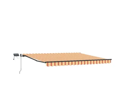 Manuālā Ievelkamā Nojume Ar Led Dzeltenā Un Oranžā 450X350 Cm Vidaxl