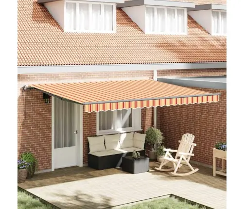 Automātiska Izvelkamā Nojume Dzeltens Un Apelsīns 450X350 Cm Vidaxl