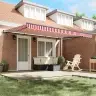 Izvelkams Jumtiņš Sarkans Un Balts 450 × 350 Cm Poliesters Vidaxl