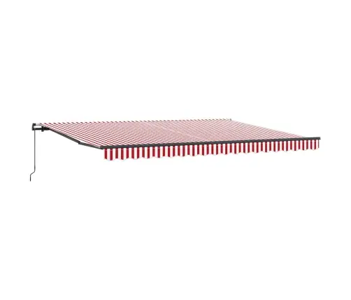 Izvelkams Jumtiņš Sarkans Un Balts 450 × 350 Cm Poliesters Vidaxl