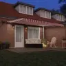 Manuālā Iebīdāmā Nojume Ar Led Sarkano Un Baltu Svītru 450X350 Cm Vidaxl