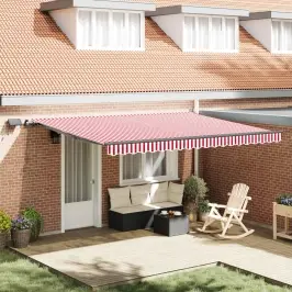 Nolokāms Markīze Sarkana Un Balta 450 × 350 Cm Vidaxl