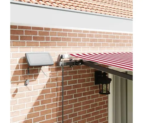 Manuālā Iebīdāmā Nojume Ar Led Sarkano Un Baltu Svītru 450X350 Cm Vidaxl