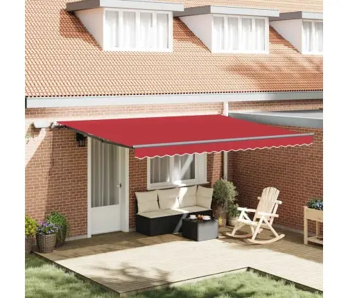 Manuālā Izvelkamā Nojume Ar Led Sarkana 450X350 Cm Vidaxl