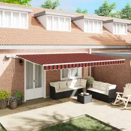 Izvelkams Jumtiņš Ar Oranža Un Brūna 500 ×300 Cm Audums Vidaxl