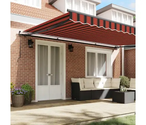 Izvelkams Jumtiņš Oranža Un Brūna 500 × 300 Cm Akrils Vidaxl