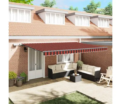 Käigukohandatav Varikatus Oranž Ja Pruun 500 ×300 Cm Kangas