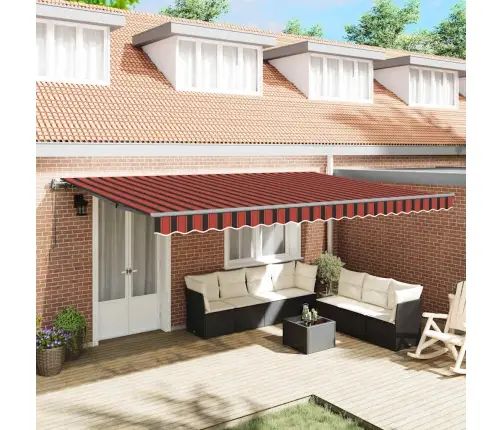 Automātiskā Saliekamā Vēja Aizsargs Apelsīnā Un Brūnā 500 X 300 Cm Vidaxl