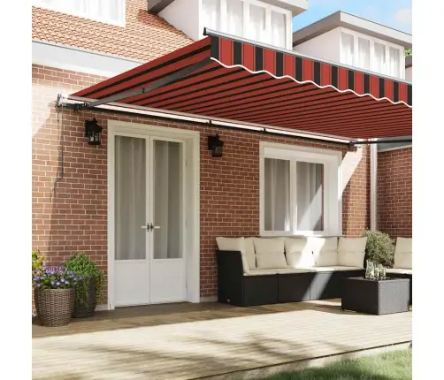 Automātiskā Saliekamā Vēja Aizsargs Apelsīnā Un Brūnā 500 X 300 Cm Vidaxl