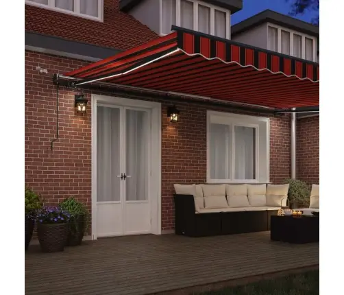 Automātiskā Ievilkama Nojume Ar Led Oranžā Un Brūnā Krāsā, 500X300 Cm Vidaxl