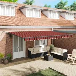 Nolokāms Markīze Oranža Un Brūna 500 × 300 Cm Poliesters Vidaxl