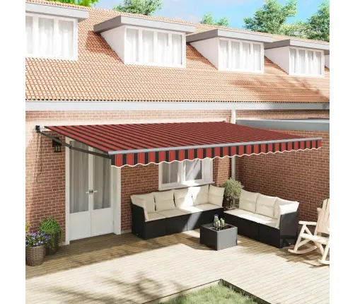 Automātiskā Iebīdāmā Nojume Oranžs Un Brūns 500X300 Cm Vidaxl