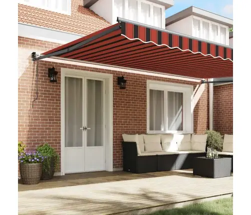 Automātiskā Iebīdāmā Nojume Oranžs Un Brūns 500X300 Cm Vidaxl