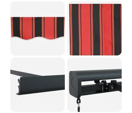 Manuālā Saliekamā Nojume Oranžā Un Brūnā Krāsā 500X300 Cm Vidaxl