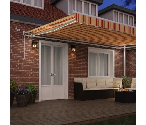 Automātiska Ievelkamā Nojume Ar Led Dzeltenā Un Oranžā 500X300 Cm Vidaxl