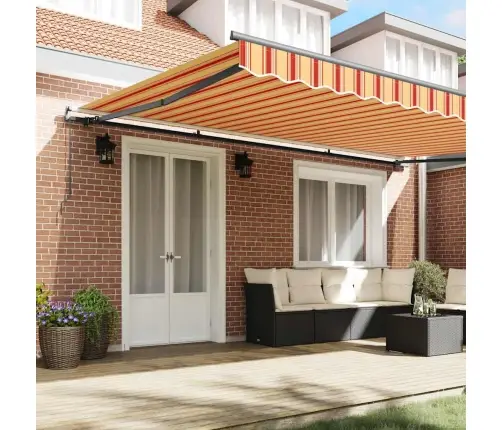 Izvelkams Jumtiņš Dzeltena Un Oranža 500 × 300 Cm Poliesters Vidaxl