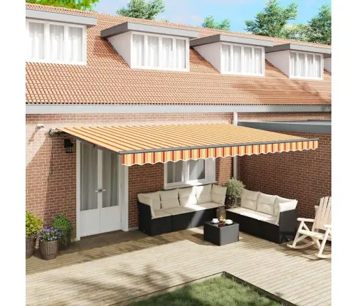 Varjudekangas Koos Kollane Ja Oranž 500 × 300 Cm Polüester