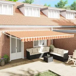 Käigukohandatav Varikatus Kollane Ja Oranž 500 × 300 Cm