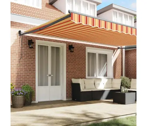 Automātiskā Iebīdāmā Nojume Krēms Un Apelsīns 500X300 Cm Vidaxl