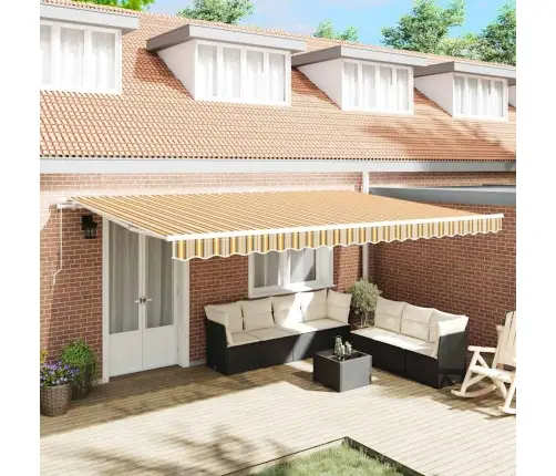 Manuālā Iebīdāmā Nojume Daudzkrāsainā Svītrā 500X300 Cm Vidaxl