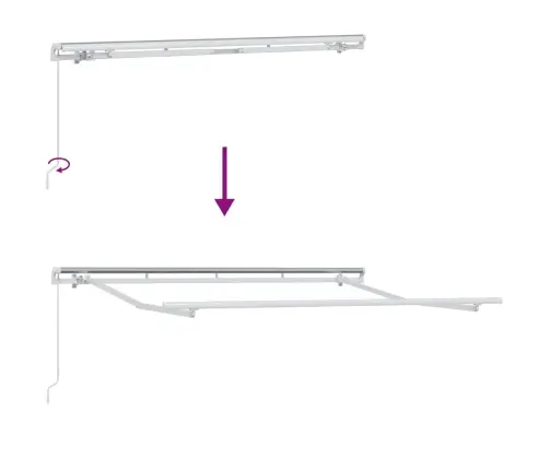 Manuālā Iebīdāmā Nojume Daudzkrāsainā Svītrā 500X300 Cm Vidaxl