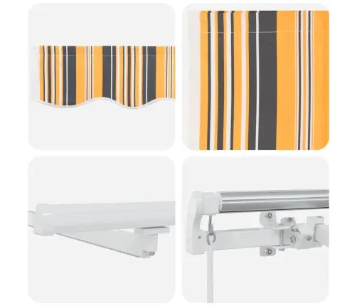 Iebīdāmā Nojume With Dzeltena / Pelēka / Balta 500 × 300 Cm Vidaxl