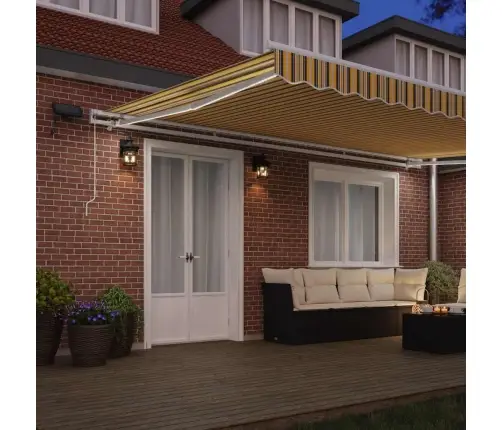 Iebīdāmā Nojume With Dzeltena / Pelēka / Balta 500 × 300 Cm Vidaxl