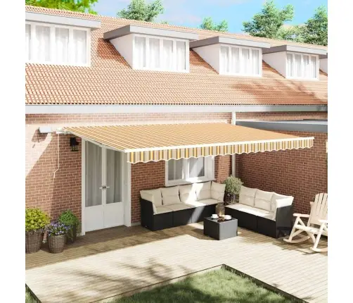 Iebīdāmā Nojume With Dzeltena / Pelēka / Balta 500 × 300 Cm Vidaxl