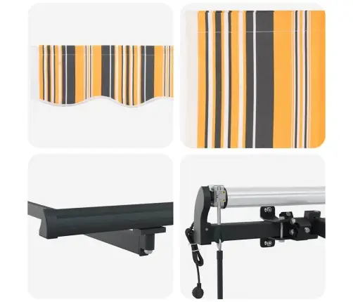 Automātiskā Izvelkamā Nojume Ar Krāsainām Svītrām 500 X 300 Cm Vidaxl