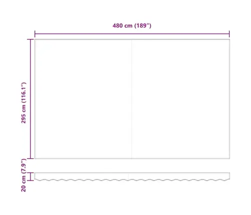 Automātiskā Iebīdāmā Nojume Daudzkrāsu Svītrā 500X300 Cm Vidaxl