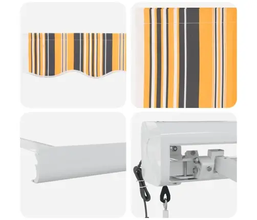 Automātiskā Ievilkšanas Nojume Daudzkrāsainā Svītrā 500X300 Cm Vidaxl