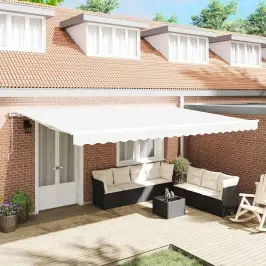Nolokāms Markīze Balts 500 × 300 Cm Audums Un Alumīnijs Vidaxl