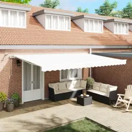 Nolokāms Markīze Balts 500 × 300 Cm Poliesters Vidaxl