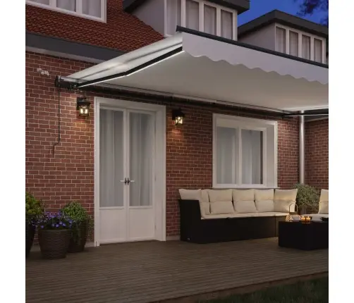 Automātiskā Iebīdāmā Nojume Ar Led Balta 500X300 Cm Vidaxl