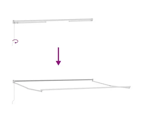 Manuālā Iegūstamā Nojume Balta 500X300 Cm Vidaxl