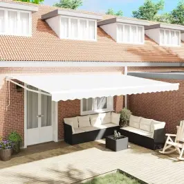 Nolokāms Markīze Balts 500 X 300 X 165 Cm Poliesters Un Metāls Vidaxl