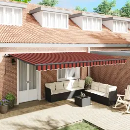 Nolokāms Markīze Oranža Un Brūna 500 × 350 Cm Vidaxl