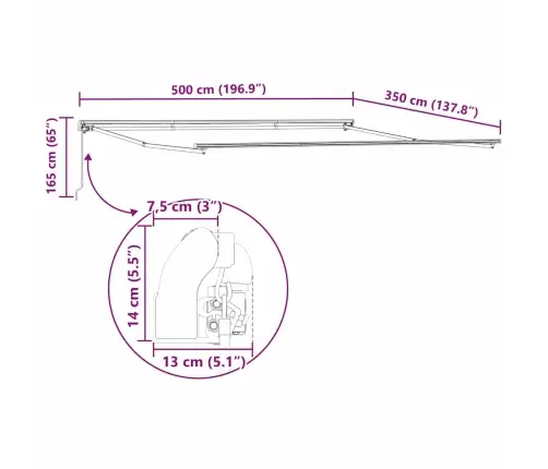 Käigukohandatav Varikatus Oranž Ja Pruun 500 × 350 Cm