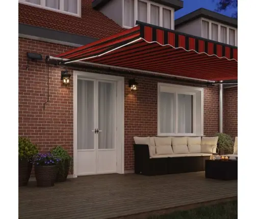 Manuālā Iebīdāmā Nojume Ar Led Oranžā Un Brūnā Krāsā 500X350 Cm Vidaxl