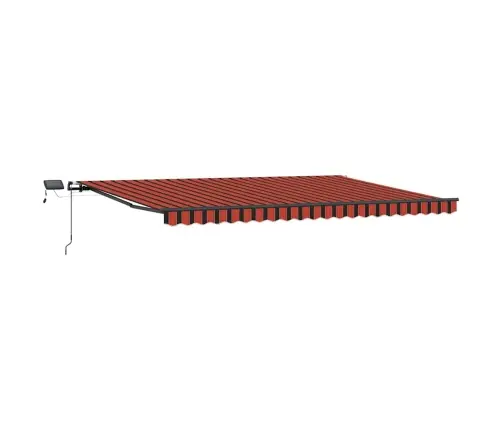 Manuālā Iebīdāmā Nojume Ar Led Oranžā Un Brūnā Krāsā 500X350 Cm Vidaxl