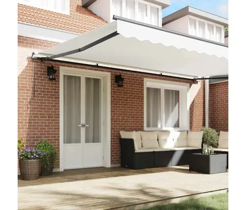 Ištraukiama Markizė Balta 500 × 350 Cm Poliesteris Ir Plienas